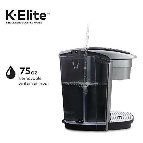  Keurig K-Elite Coffee Maker, Single Serve K-Cup Pod Coffee Brewer, With Iced Coffee Capability, Brushed Silver