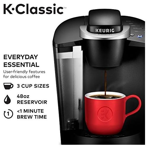  Keurig K-Classic Coffee Maker K-Cup Pod, Single Serve, Programmable, 6 to 10 oz. Brew Sizes, Black