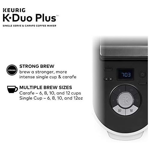  Keurig K-Duo Plus Coffee Maker, Single Serve and 12-Cup Carafe Drip Coffee Brewer, Compatible with K-Cup Pods and Ground Coffee, Black