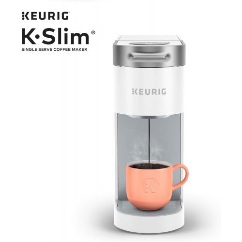  Keurig K-Slim Coffee Maker, Single Serve K-Cup Pod Coffee Brewer, 8 to 12 oz. Brew Sizes, White