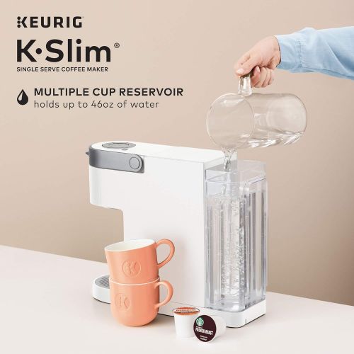  Keurig K-Slim Coffee Maker, Single Serve K-Cup Pod Coffee Brewer, 8 to 12 oz. Brew Sizes, White