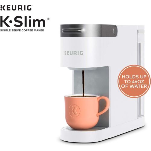  Keurig K-Slim Coffee Maker, Single Serve K-Cup Pod Coffee Brewer, 8 to 12 oz. Brew Sizes, White