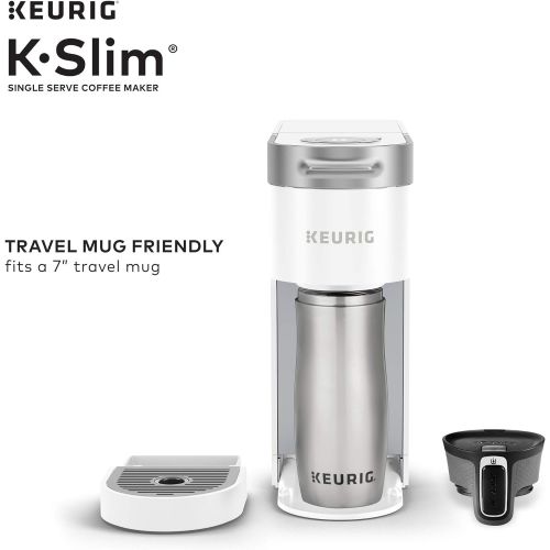  Keurig K-Slim Coffee Maker, Single Serve K-Cup Pod Coffee Brewer, 8 to 12 oz. Brew Sizes, White