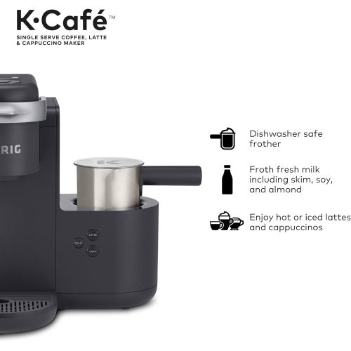  Keurig K-Cafe Coffee Maker, Single Serve K-Cup Pod Coffee, Latte and Cappuccino Maker, Comes with Dishwasher Safe Milk Frother, Coffee Shot Capability, Compatible With all K-Cup Po