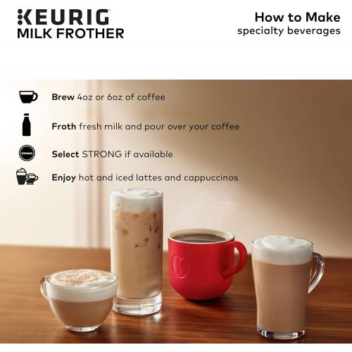  Keurig Standalone Frother Works Non-Dairy Milk, Hot and Cold Frothing, 6 Oz, Black