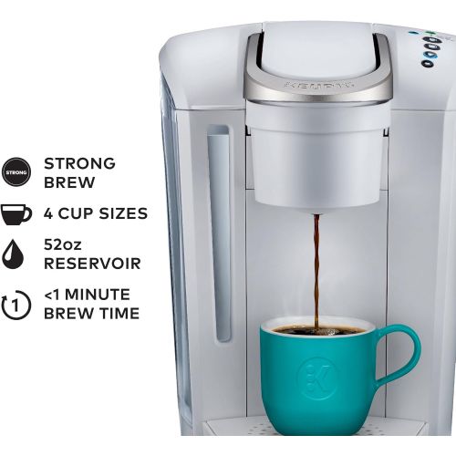  Keurig K-Select Coffee Maker, Single Serve K-Cup Pod Coffee Brewer, With Strength Control and Hot Water On Demand, Matte White