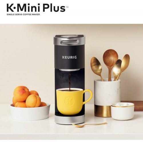  Keurig K-Mini Plus Coffee Maker, Single Serve K-Cup Pod Coffee Brewer, 6 to 12 oz. Brew Size, Stores up to 9 K-Cup Pods, Black