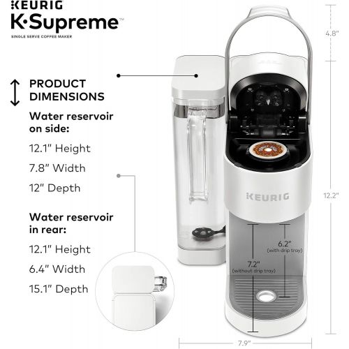  Keurig K-Supreme Coffee Maker, Single Serve K-Cup Pod Coffee Brewer, With MultiStream Technology, 66 Oz Dual-Position Reservoir, and Customizable Settings, White