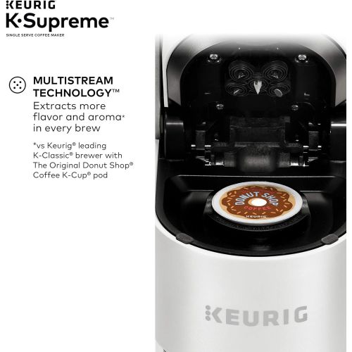  Keurig K-Supreme Coffee Maker, Single Serve K-Cup Pod Coffee Brewer, With MultiStream Technology, 66 Oz Dual-Position Reservoir, and Customizable Settings, White