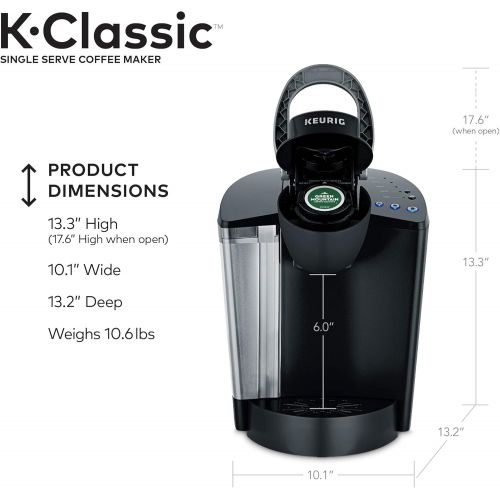  Keurig K-Classic Coffee Maker K-Cup Pod, Single Serve, Programmable, 6 to 10 oz. Brew Sizes, Black