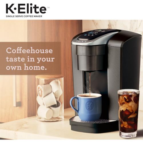  Keurig K-Elite Coffee Maker, Single Serve K-Cup Pod Coffee Brewer, With Iced Coffee Capability, Brushed Slate