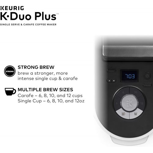  Keurig K-Duo Plus Coffee Maker, Single Serve and 12-Cup Carafe Drip Coffee Brewer, Compatible with K-Cup Pods and Ground Coffee, Black