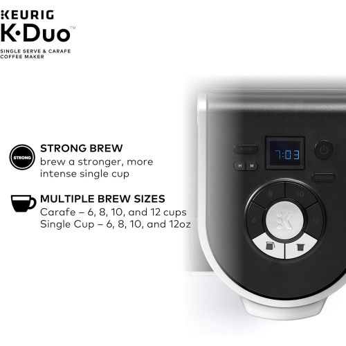  Keurig K-Duo Coffee Maker, Single Serve and 12-Cup Carafe Drip Coffee Brewer, Compatible with K-Cup Pods and Ground Coffee, Black