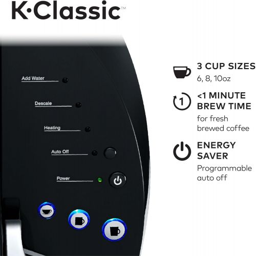  Keurig K Classic Coffee Maker K Cup Pod, Single Serve, Programmable, 6 to 10 oz. Brew Sizes, Black