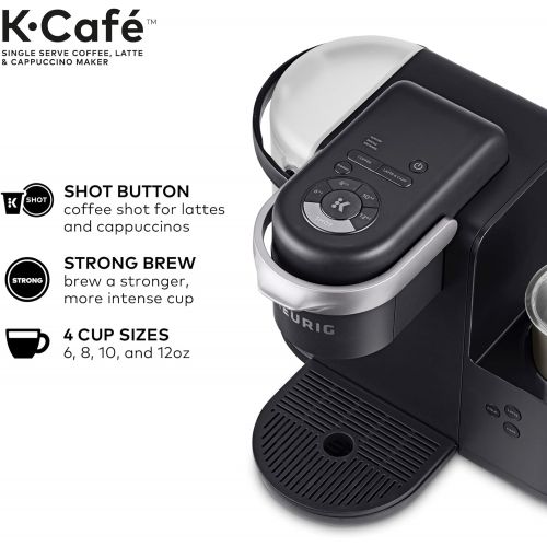  Keurig K Cafe Single Serve K Cup Coffee Maker, Latte Maker and Cappuccino Maker, Comes with Dishwasher Safe Milk Frother, Coffee Shot Capability, Compatible with all Keurig K Cup P