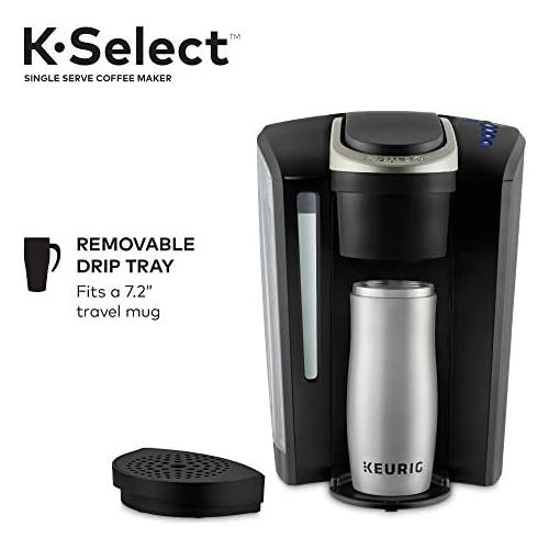  Keurig K-Select Coffee Maker, Single Serve K-Cup Pod Coffee Brewer, With Strength Control and Hot Water On Demand, Matte Black