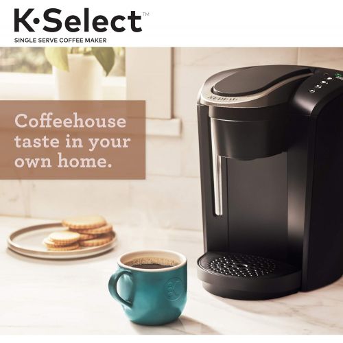  Keurig K-Select Coffee Maker, Single Serve K-Cup Pod Coffee Brewer, With Strength Control and Hot Water On Demand, Matte Black