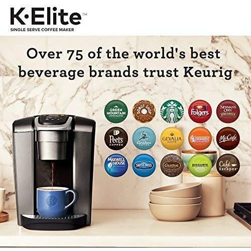  Keurig K-Elite Coffee Maker, Single Serve K-Cup Pod Coffee Brewer, With Iced Coffee Capability, Brushed Slate