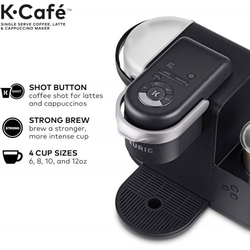  [아마존베스트]Keurig K-Cafe Coffee Maker, Single Serve K-Cup Pod Coffee, Latte and Cappuccino Maker, Comes with Dishwasher Safe Milk Frother, Coffee Shot Capability, Compatible With all K-Cup Po