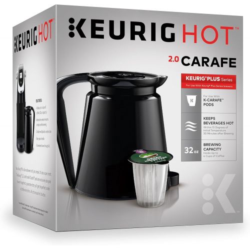  [아마존베스트]Keurig 2.0 Plastic Carafe 32oz Double-Walled with Easy-Pour Handle, Holds and Dispenses Up to 4 Cups of Hot Coffee, Compatible With Keurig 2.0 K-Cup Pod Coffee Makers, Black