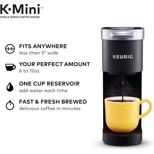  [아마존베스트]Keurig K-Mini Coffee Maker, Single Serve K-Cup Pod Coffee Brewer, 6 to 12 oz. Brew Sizes, Black