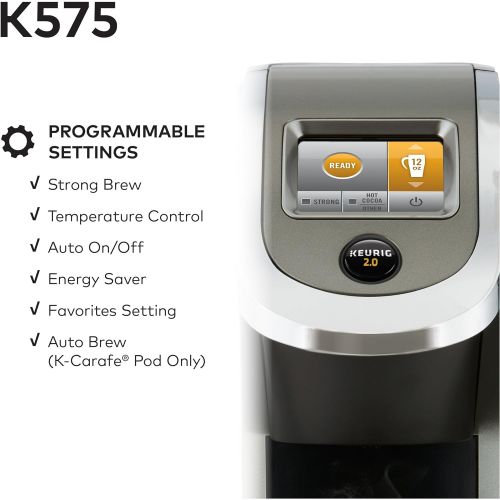  [아마존베스트]Keurig K575 Coffee Maker, Single Serve K-Cup Pod Coffee Brewer, Programmable Brewer, Platinum