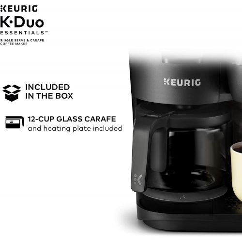  Keurig K-Duo Coffee Maker, Single Serve and 12-Cup Carafe Drip Coffee Brewer, Compatible with K-Cup Pods and Ground Coffee, Black