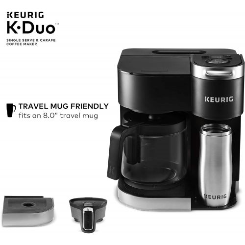  Keurig K-Duo Coffee Maker, Single Serve and 12-Cup Carafe Drip Coffee Brewer, Compatible with K-Cup Pods and Ground Coffee, Black