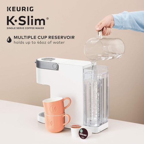  Keurig K-Slim Coffee Maker, Single Serve K-Cup Pod Coffee Brewer, 8 to 12oz. Brew Sizes, White