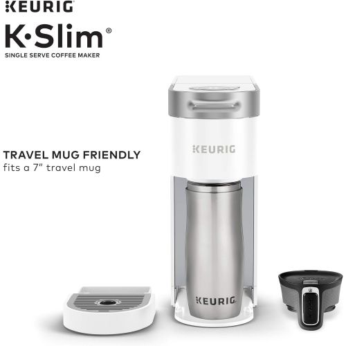  Keurig K-Slim Coffee Maker, Single Serve K-Cup Pod Coffee Brewer, 8 to 12oz. Brew Sizes, White