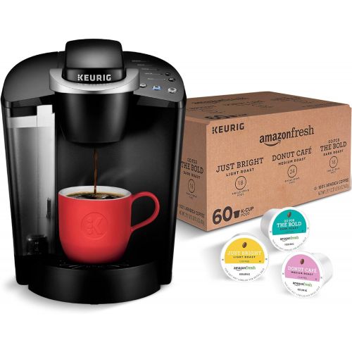  Keurig K-Classic Coffee Maker with AmazonFresh 60 Ct. Coffee Variety Pack, 3 Flavors