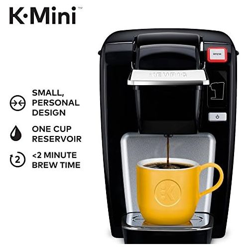  Keurig K15 Coffee Maker, Single Serve K-Cup Pod Coffee Brewer, 6 to 10 Oz. Brew Sizes, Black