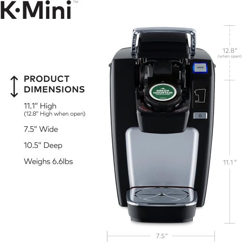  Keurig K15 Coffee Maker, Single Serve K-Cup Pod Coffee Brewer, 6 to 10 Oz. Brew Sizes, Black