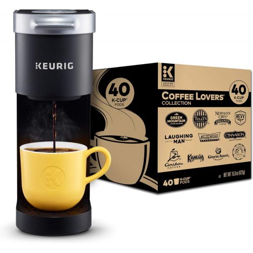  Keurig K-Mini Coffee Maker, Black with Coffee Lovers 40 Count Variety Pack Coffee Pods