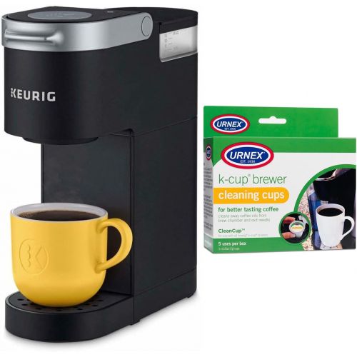  Keurig K-Mini Single Serve K-Cup Pod Coffee Maker (Black) with Cleaning Cups (5 Cups) Bundle (2 Items)