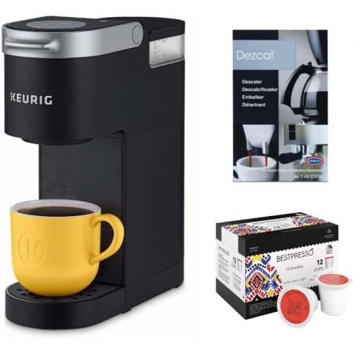  Keurig K-Mini Single Serve K-Cup Pod Coffee Maker (Black) with Descaling Powder and 12-Count Single Serve K-Cup Bundle (3 Items)