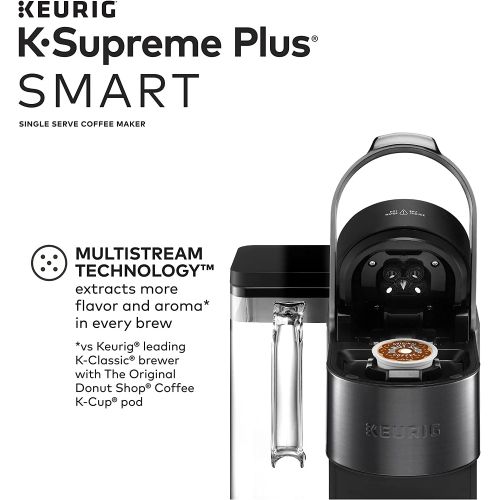  Keurig K-Supreme Plus SMART Coffee Maker, Single Serve K-Cup Pod Coffee Brewer, BREWID and MultiStream Technology, 78 Oz Removable Reservoir, Brews 4 to 12oz cups, Black Stainless