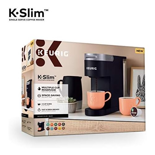  Keurig K-Slim Coffee Maker, Single Serve K-Cup Pod Coffee Brewer, 8 to 12 oz. Brew Sizes, Black