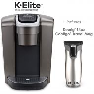 Keurig K-Elite Single Serve Brewer, Brushed Slate and Keurig 14oz Contigo AUTOSEAL West Loop Vacuum Seal, Silver