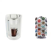 Keurig K-Select Coffee Maker, White and K-Cup Pod Carousel Coffee Machine Accessory, 36 Count, Chrome