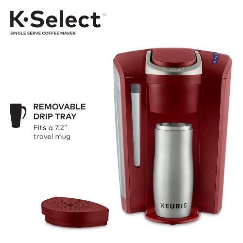  Keurig K-Select Single Serve K-Cup Pod Coffee Maker, With Strength Control and Hot Water On Demand, Vintage Red