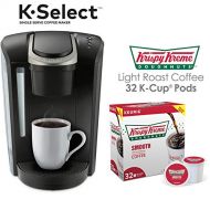 Keurig K-Select Single Serve K-Cup Pod Coffee Maker, Matte Black with 32 Krispy Kreme Light Roast K-Cup Coffee Pods