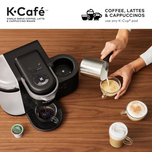  Keurig K-Cafe Single Serve Latte and Cappuccino Coffee Maker, and Espresso Roast K-Cup Pod Variety Pack, 24 Count