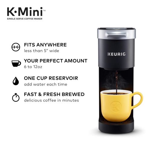  Keurig K-Mini Basic Coffee Maker, Single Serve K-Cup Pod Coffee Brewer, 6 To 12 Oz. Brew Sizes, Matte Black