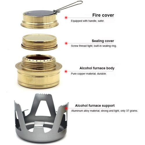  Keweis Portable Outdoor Mini Alcohol Stove Burner Ultralight Camping Cookware Set for Outdoor Camping, Hiking, Backpacking, Picnic