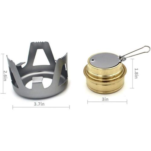  Keweis Portable Outdoor Mini Alcohol Stove Burner Ultralight Camping Cookware Set for Outdoor Camping, Hiking, Backpacking, Picnic