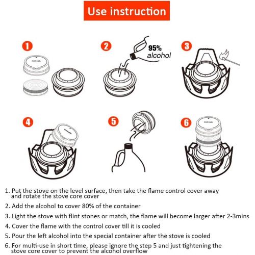  Keweis Portable Outdoor Mini Alcohol Stove Burner Ultralight Camping Cookware Set for Outdoor Camping, Hiking, Backpacking, Picnic