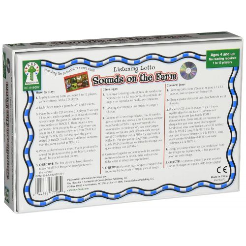  Key Education Listening Lotto: Sounds on the Farm Educational Board Game