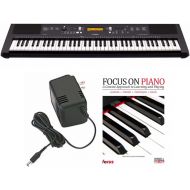 Yamaha PSREW300 76-Key Portable Keyboard with Power Adapter and Focus Piano Book