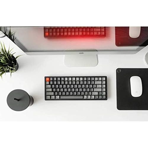  Keychron K2 Wireless Bluetooth/USB Wired Gaming Mechanical Keyboard, Compact 84 Keys RGB LED Backlight N-Key Rollover, Aluminum Frame for Mac Windows, Gateron G Pro Red Switch, Ver